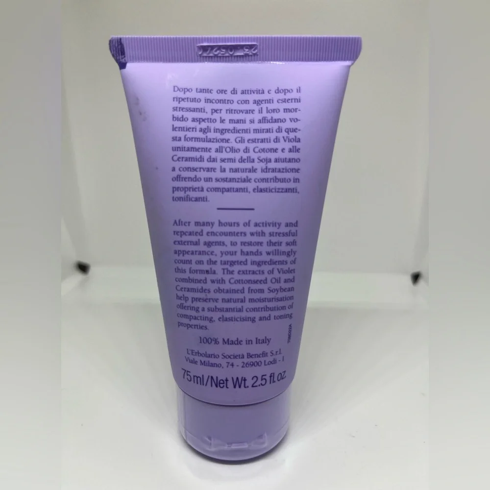 L'Erbolario Crema Vellutante per le mani ACCORDO VIOLA 75ml profumata protettiva
